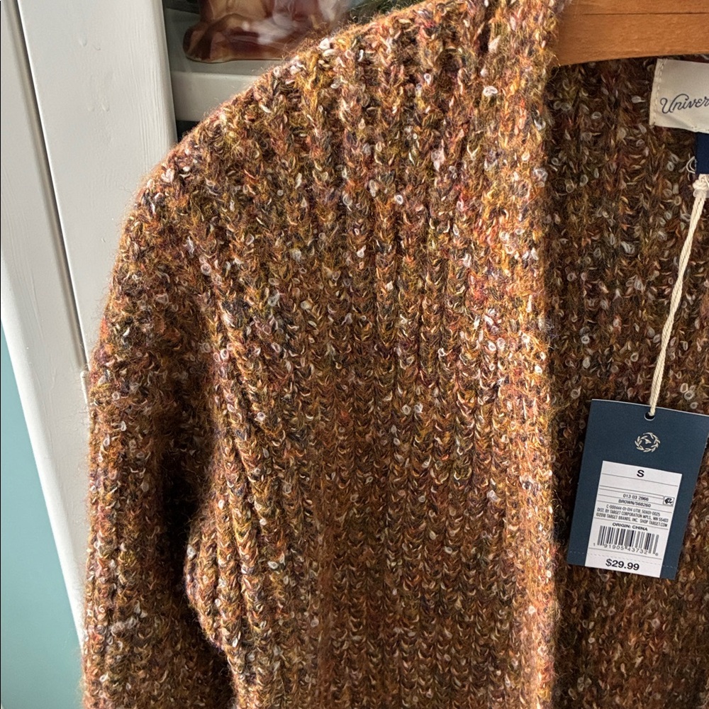 Universal Thread sz S Cozy Brown Cardigan Sweater Wool Blend NWT - Picture 2 of 7